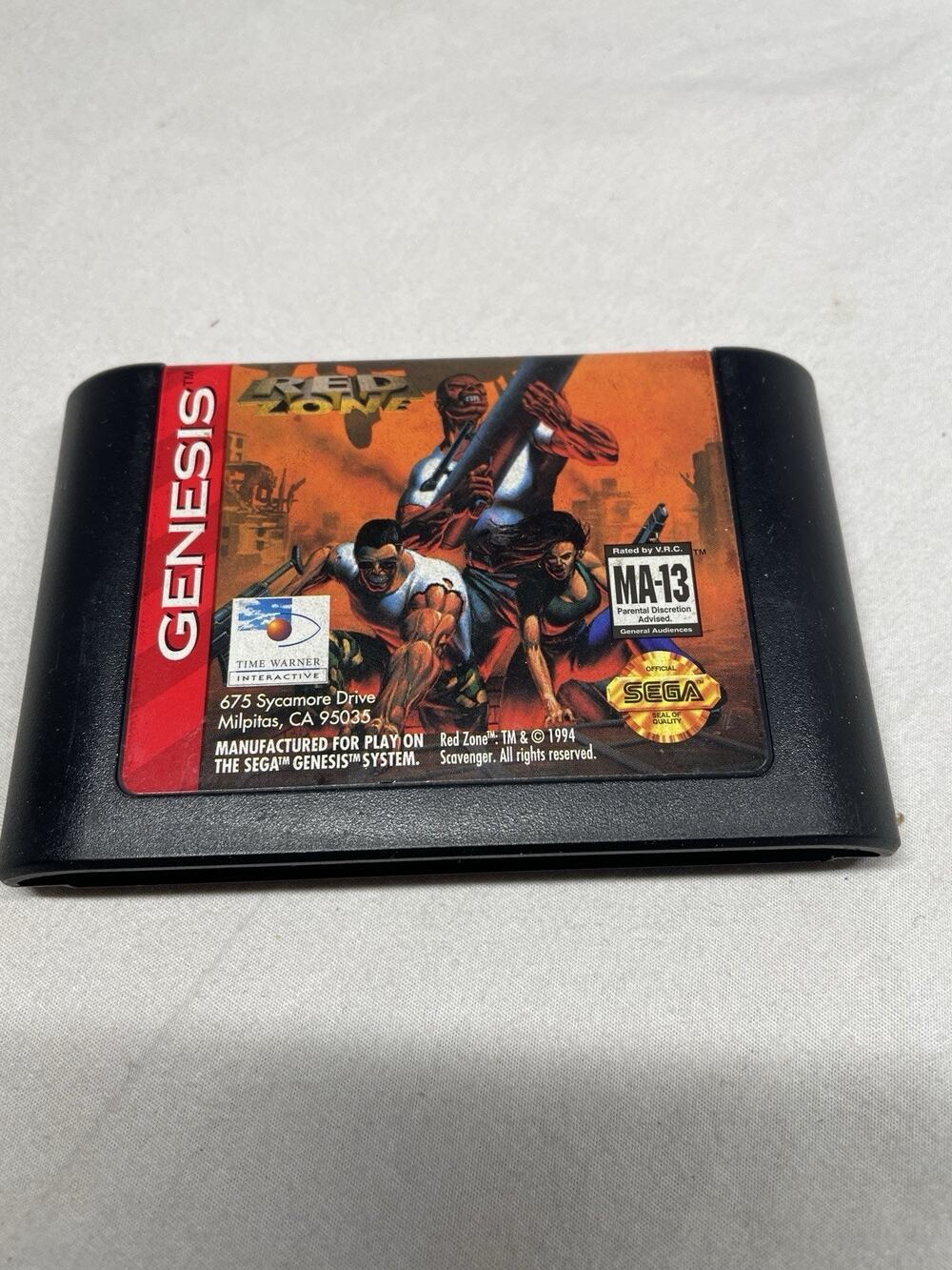 Red Zone (Sega Genesis, 1994) Cart Only. Tested And Working. Authentic